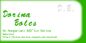 dorina bolcs business card